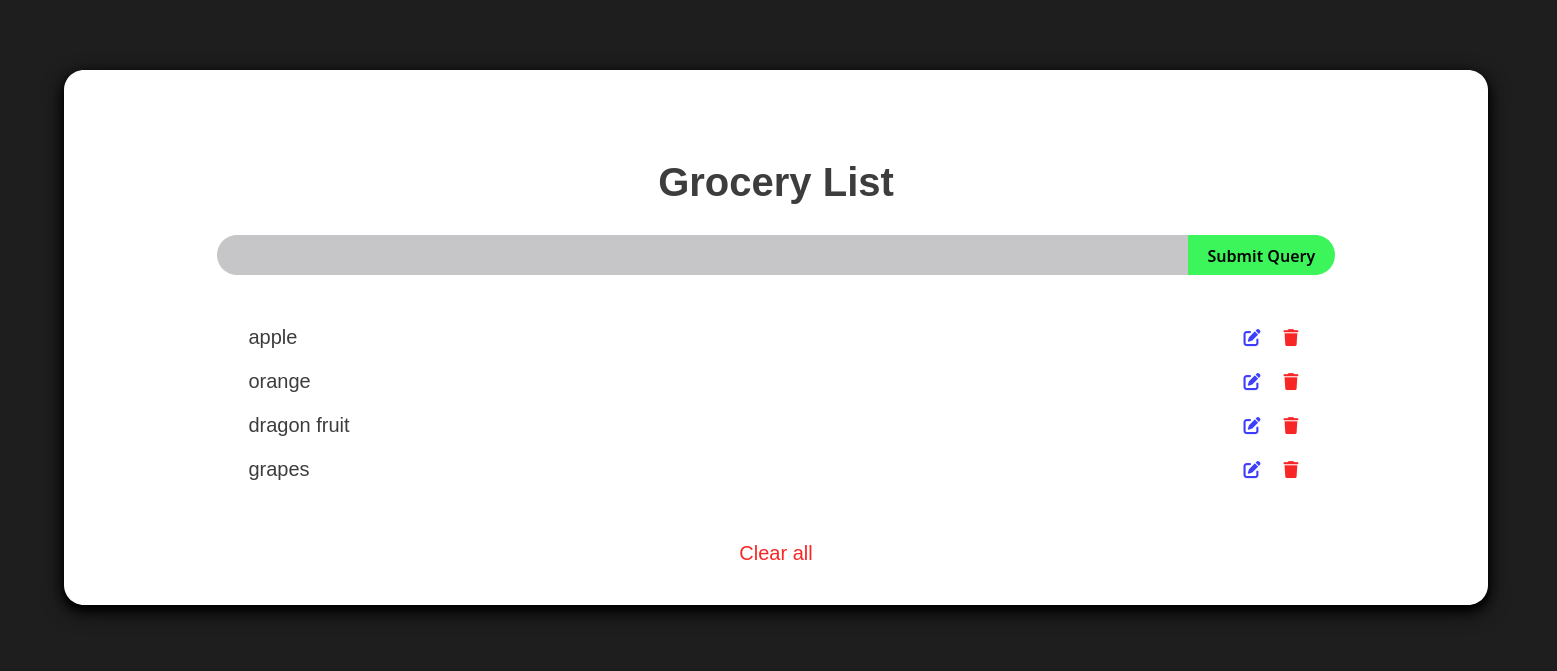 grocery list